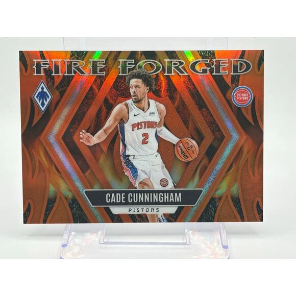 2023-24 Panini Phoenix Cade Cunningham Fire Forged Orange Refractor 26/49 SP - Picture 1 of 2
